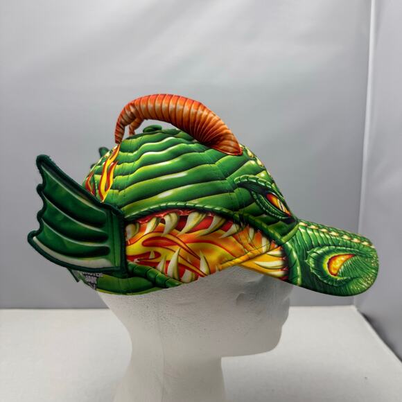 Monster Jam Dragon Cap 3D Plush Horns Adjustable Hat Hook N Loop Youth - Picture 4 of 5